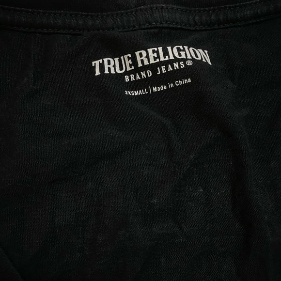 True Religion - Multi Color Foil Short Sleeve V Neck Tee - Picture 8 of 9